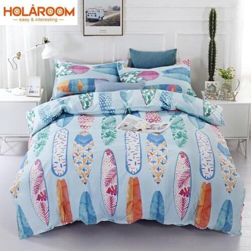 Watercolor Bedding Sets Reactive Printing Polyester Surfboard Duvet Cover Set For Home Hotel Decoration Quilt Cover Pillowcase