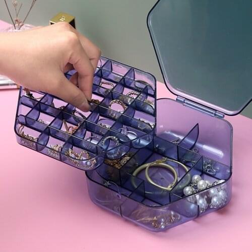 Nordic 2 Tiers Jewelry Storage Box 33 Grids Beads Tool Gadgets Holder Case Portable Jewelry Organizer Case Large Capacity Holder