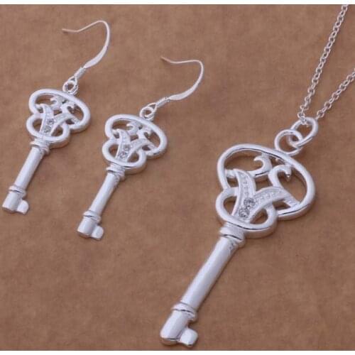 Wholesale High quality silver plated Fashion jewelry earrings necklace WT-344