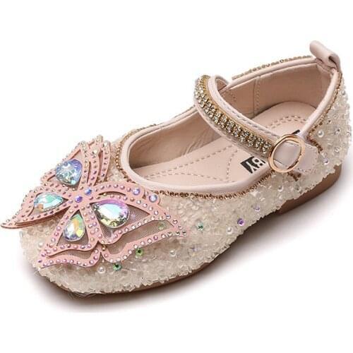 Autumn Princess Shoes Korean Style Low-top Breathable PU Leather Shoes Bow-knot Sweet Cute Fashion Sweet Sequined Hot All-match