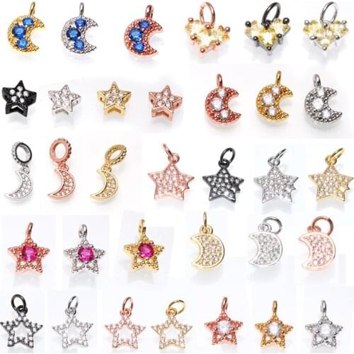 Stars moon Shape Charms Pendant Diy Jewelry Accessories for Necklace & Bracelet Making Enamel Fashion womens Charms accessories