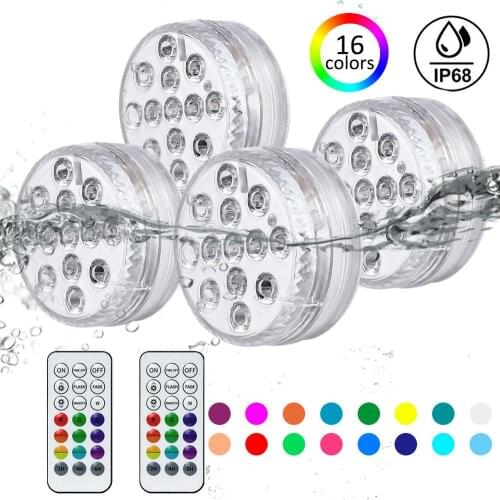 13 LEDs Submersible Underwater Pool Light LED Pool Lighting Rf Remote Submersible Lights For Pond Fountain Aquarium Bathtub,etc