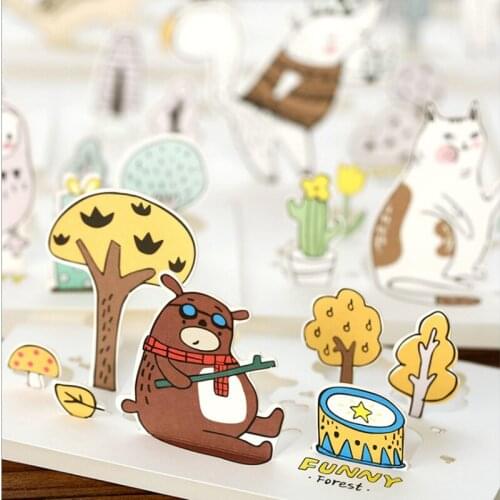 Forest Elements Animal Stereo Greeting Card blessing Card Cute Childrens Day Birthday Cards with envelope Note Card