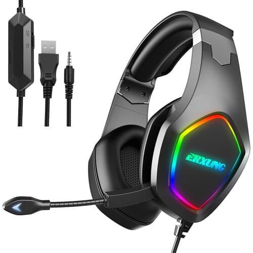 Professional Led Light Gamer Headset for Computer PS4 PS5 Fifa 21 Gaming Headphones Bass Stereo PC Wired Headset With Mic Gifts