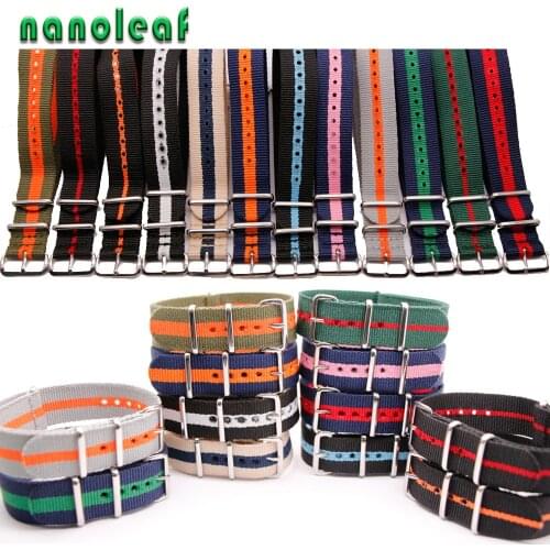 For NATO Style Watch Band 18MM 20MM 22MM 24MM Premium Nylon Strap Durable Breathable Military Quality Buckle Wristband 41 colors