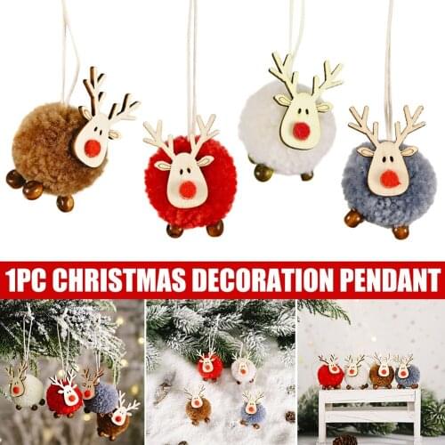 Christmas Elk Pendant Cute Colourful Ornaments Hanging Decor for Family Christmas Decoration TS2 Christmas Pendant Drop Ornament