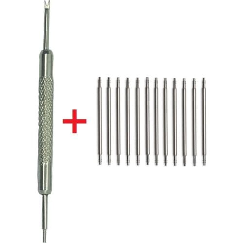 New 100pcs+1 tool Stainless Steel Spring Bar Link Pins Watch Band Strap Remover Silvery 12 14mm 16mm 18mm 20mm 22mm 24mm 26 28mm