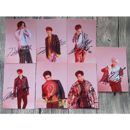 Signed S.J Super Junior autographed group photo repackage 6 inches 7 photos set freeshipping K-POP 042017B