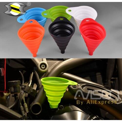 UNIVERSAL Silicone Oil Fuel Funnel Motorcycle Oil Funnel Hopper Collapsible Foldable