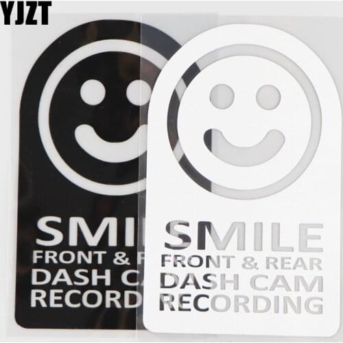 YJZT 10.1CM*16.1CM Smile Dash Cam Recording JDM Vinyl Decal Car Sticker Funny Cartoon Black/Silver 4A-0232