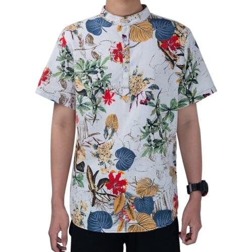 Vintage Mens Shirts Fashion Irregular Floral Short Sleeves Loose Tops Cool Casual Plus Size 3XL Summer Holiday Beach Shirts