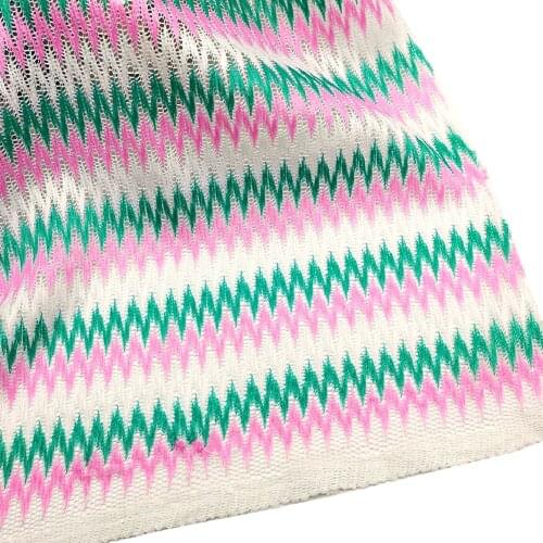 1 Meter Knitted Lace Fabrics Zig Zag For Dress Wave Striped Crochet Mesh Fabrics Diy Fashion Cloth Maple Leaf 150CM Wide