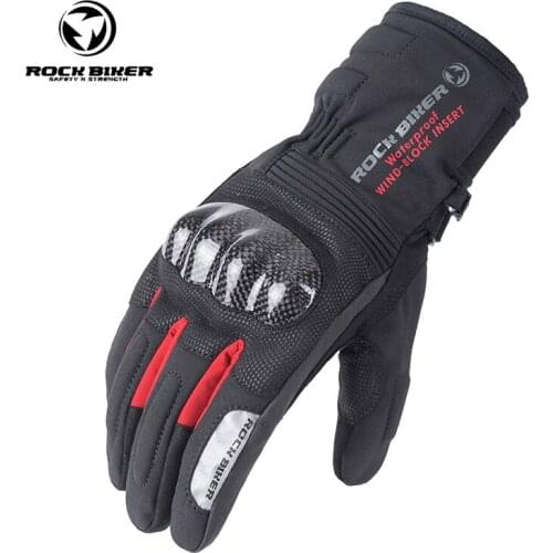 Winter Motorcycle Gloves Waterproof Windproof Warm Carbon Fiber Invierno Antislip Touch Operate Long Riding Gloves Gant Luvas