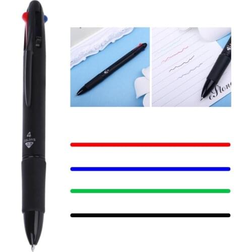 0.7mm 4 colors in 1 Multicolor Ballpoint Pen Red Green Blue Black Refill School Office Study Work Supply