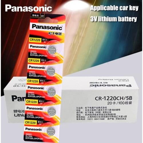 100PCS/LOT Original Panasonic CR1220 Button Cell Batteries CR 1220 3V Lithium Coin Battery BR1220 DL1220 ECR1220 LM1220