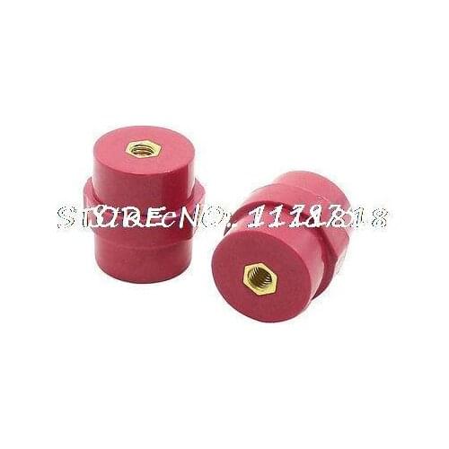 SM30 8KV Withstand Voltage 6mm Dia Thread 30mm High Busbar Insulators 2Pcs
