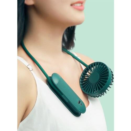 2021 Portable Usb Fan Button Neck Fan Load Mini Sport Fan 3 Speed Adjustable Home Office