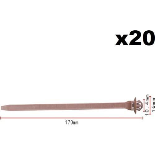 20x Push Mount Wire Ties Releasable Nylon Cable Strap For Honda / Nylon Retainer Clip Brand New