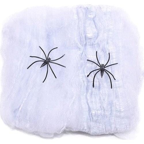 40/60/80/100/200/240/300g Halloween Spider Web Scary Party Scene Props DIY White Stretchy Cobweb Bar Haunted House Decoration