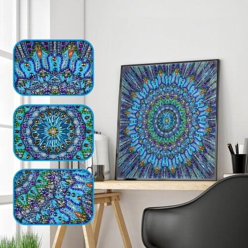 Special Shape Diamond Painting Mandala Flower Modern Pattern DIY 5D Part Drill Cross Stitch Kit Crystal Art Home Decoration