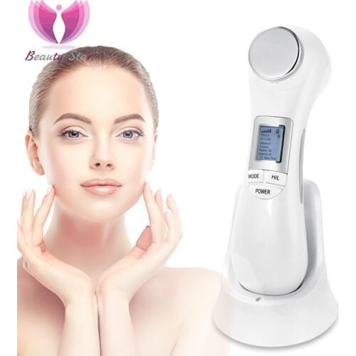Beauty Star Double RF Radio Frequency Facial Mesotherapy LED Photon Therapy Face Lifting Skin Rejuvenation Face Massage Machine