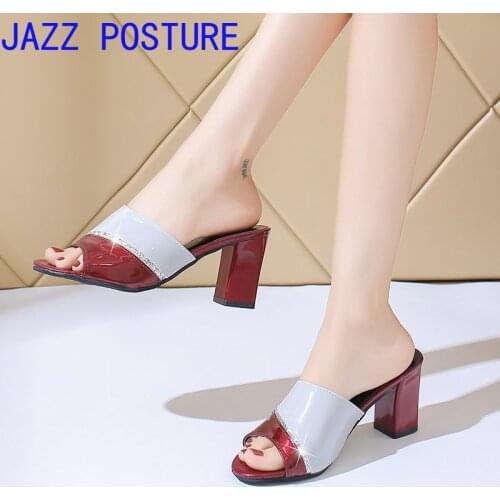 Summer fashion womens slippers, open toe shoes, 7 cm high heel sandals, high heels, ladies rhinestone sandals w150