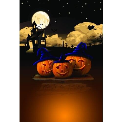 Trick or treat funny kids photo backgrounds fabric Halloween holiday photography funds for photo studio props photocall HA-025