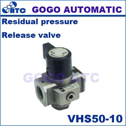 GOGO For AC5000 series Pneumatic hand control pressure relief valve VHS50-10 1 inch smc type residual pressure release valve