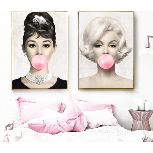 Sexy Woman Girl Bubble Retro Wall Art Canvas Painting Nordic Posters And Prints Wall Pictures For Living Room Decor