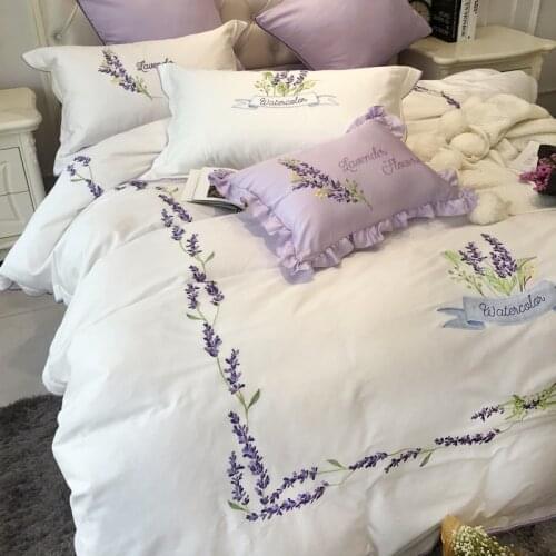 Luxury Royal 100S Egyptian cotton Embroidery Bedding sets Queen King Wedding Duvet cover Bed sheet set Pillowcases 4/6pc white