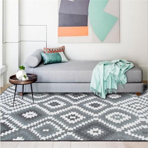 Trendy Modern Abstract Geometric Rhombus Plaid Grey Carpet Carpets For Living Room Carpet Kids Room Bedroom Rugs Floor Mats