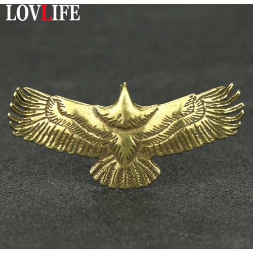 Copper Big Wings Eagle Keychain Pendants Retro Brass Animal Statue Key Chain Pendant Home Decoration Desk Ornament Festival Gift