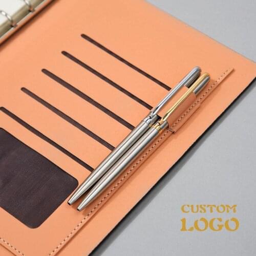 Metal Ballpoint Pen 0.7mm Blue Black Luxury Custom Logo Advertising Ball Gift Pen for School Student Stationery Office