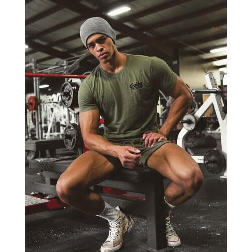 Men Gym T Shirt Summer New Running Shirt Short Sleeve Cotton Bodybuilding Sport Fitness Silk Running Clothing Size Large