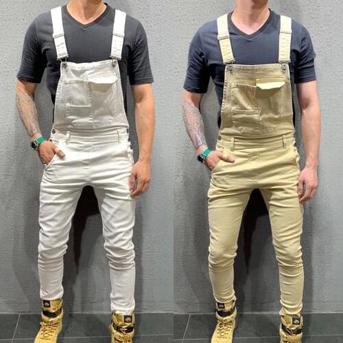Men Fashion Denim Dungaree Bib Overalls Male Jumpsuits Moto Biker Jeans Pants Trousers Plus Size Clothes