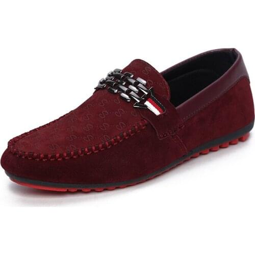 Men Red Bottom Shoes Genuine Cow Leather The First Layer Casual Loafers Man Fisherman Shoes Sneakers Fashion European Style