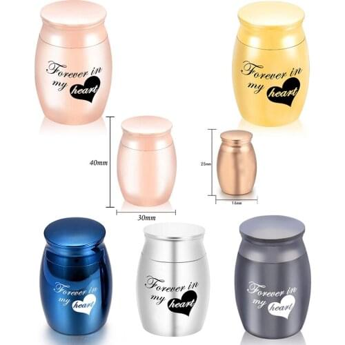 Funeral Keepsake Urn Forever in My Heart Memorial Urns - Small Mini Cremation Keepsake Urns for Human/Pet Cat Dog Ashes