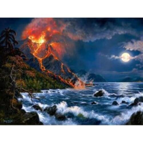 Diamond Embroidery Set Sun Sea Wave Picture Of Rhinestone 5D Diamond Painting Mosaic Seascape Needlework Handmade Gift GJ534