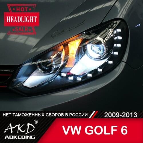 Head Lamp For VW Golf6 MK6 2009-2013 golf 6 Headlights Fog Light Daytime Running Lights DRL H7 LED Bi Xenon Bulb Car Accessories