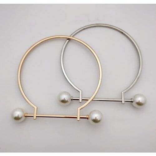 Imitate Pearl Metal Bag Handle Replacement DIY Shoulder Bags Making Handbag Handles For Bags Hot Sale Bag Handles Accessories