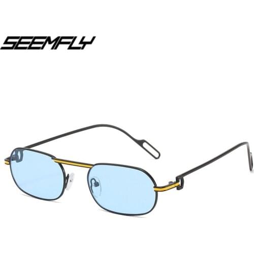 Seemfly Vintage Fashion Metal Full Frame Sunglasses Women Men Classic Colorful Sun Glasses Driving Travel Shades Goggle UV400