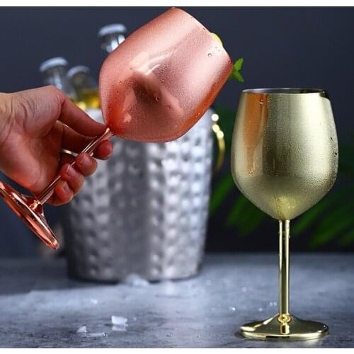 Stainless Steel Champagne Cup Wine Glass Cocktail Glass Metal Wine Glass Bar Restaurant Goblet TS1 Barware Wine Glass