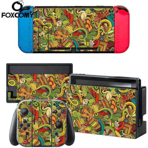 STICKERBOMB FLOWER Custom Man Vinyl Console Cover For Nintend Switch Skin Stickers Controller Protective For NS Switch
