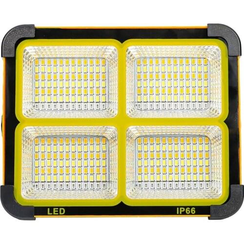 300W Solar Cell LED Mobile Phone Charging Camping Strong Light Portable Warning Emergency Outdoor Solar Spotlights Four Uses