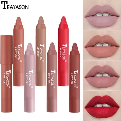 TEAYASON 12 Colors Velvet Matte Lipsticks Waterproof Long Lasting Sexy Makeup Lip Stick Tint Pen Non-Stick Cup Lip Glaze Batom