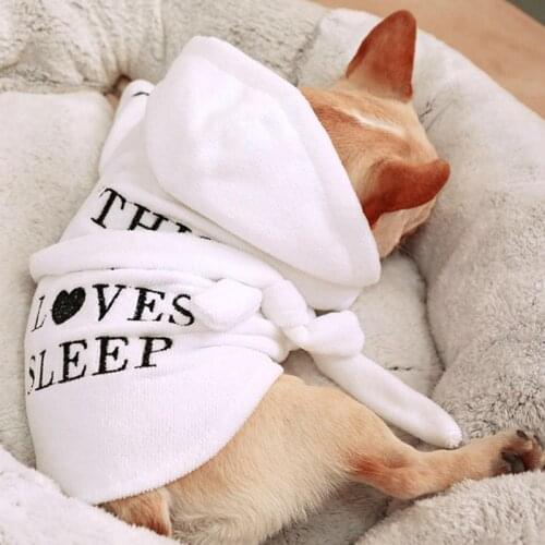 High Absorbent Pet Dog Bathrobe Comfortable Soft Dog Pajamas Sleeping Clothes Indoor Puppy Cat Bath Drying Tower Clothes