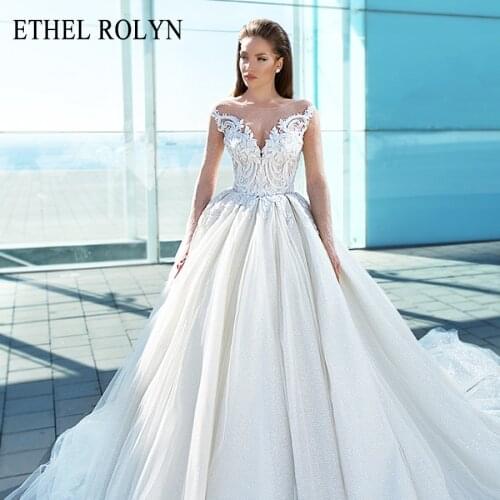 ETHEL ROLYN A-Line Wedding Dress 2021 Romantic Appliques Sweetheart Long Sleeve Cathedral Princess Bridal Gown Vestido De Novia
