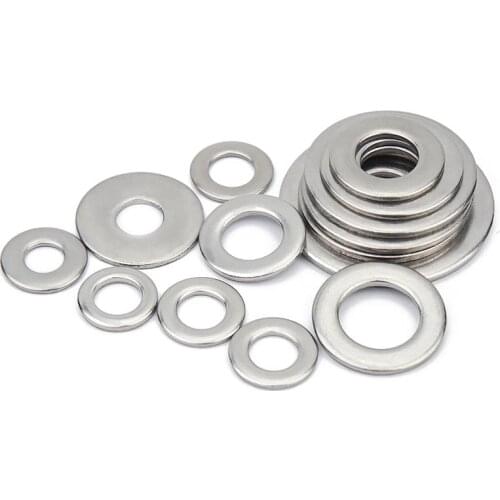 1/50/100pcs GB97 A2 304 Stainless Steel Flat Washer Plain Gasket M1.6 M2 M2.5 M3 M4 M5 M6 M8 M10 M12 M16 M20 M24 For Screws Bolt
