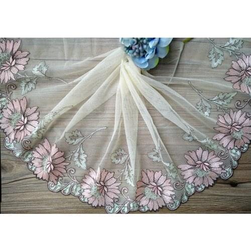 10Yards Floral Lace Trim Material DIY Apparel Sewing Fabric Mesh Tulle Ribbons Trimming for Dolls Dress Accessories