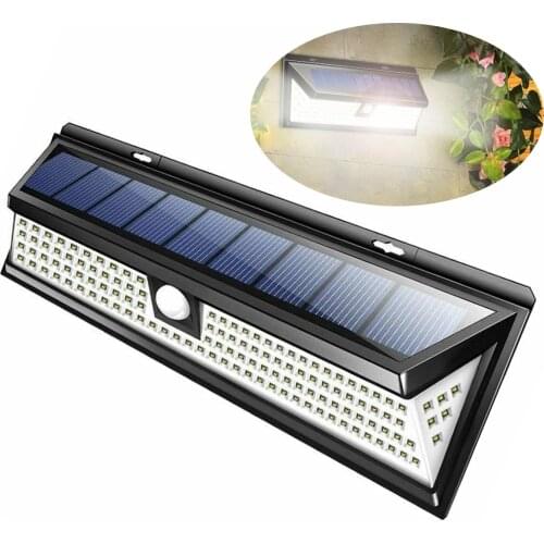 118 LED Solar Powered Motion Sensor Lamp Home Security Waterproof PIR Sensor Wall Light for Outdoor Garden Yard